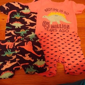 Baby girl dinosaur pajama bundle